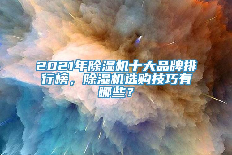 2021年除濕機十大品牌排行榜，除濕機選購技巧有哪些？